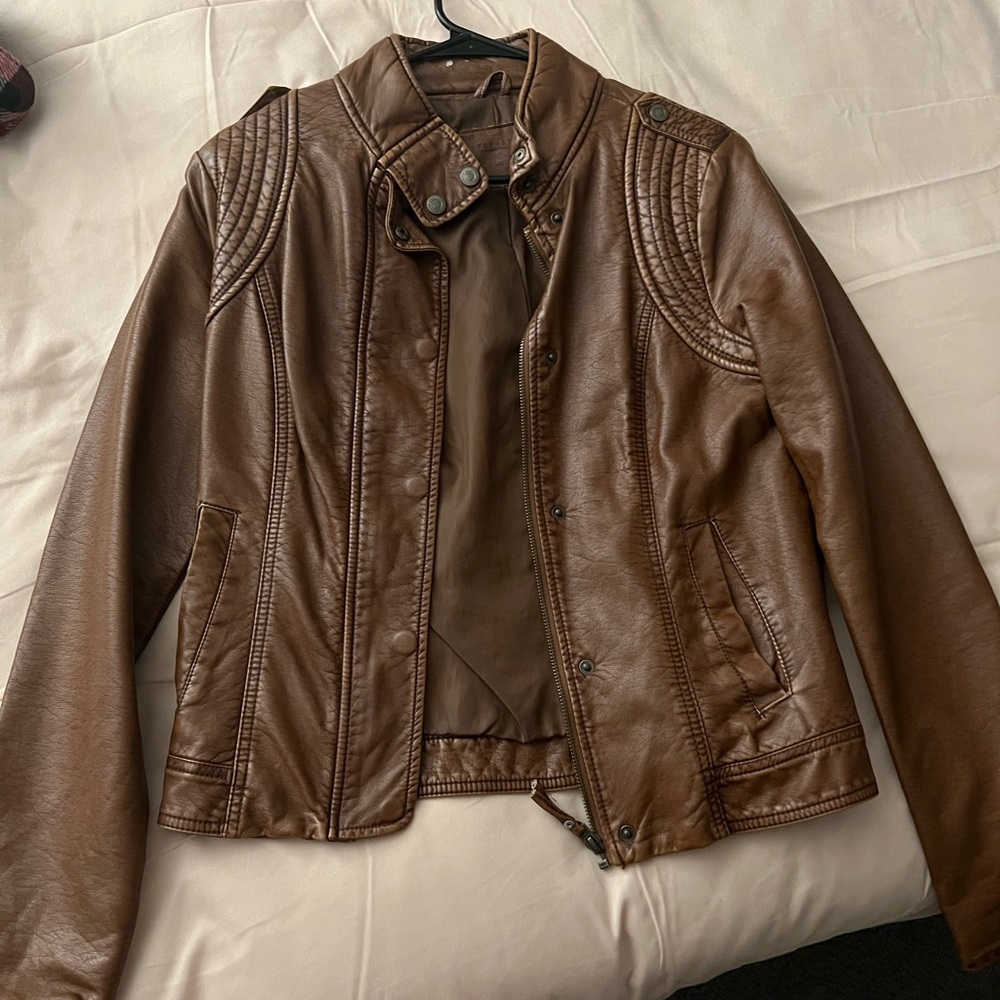 Aeropostale Brown Faux Leather Jacket